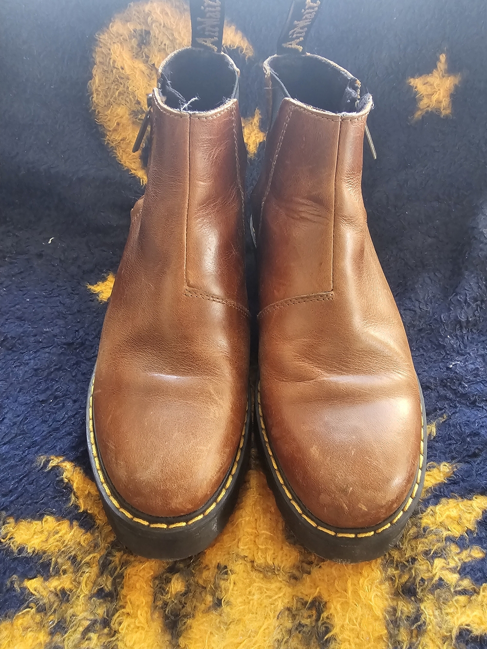 Dr. Martens Rometty II Brown Leather Platform Chelsea Ankle Boots - Picture 5 of 6